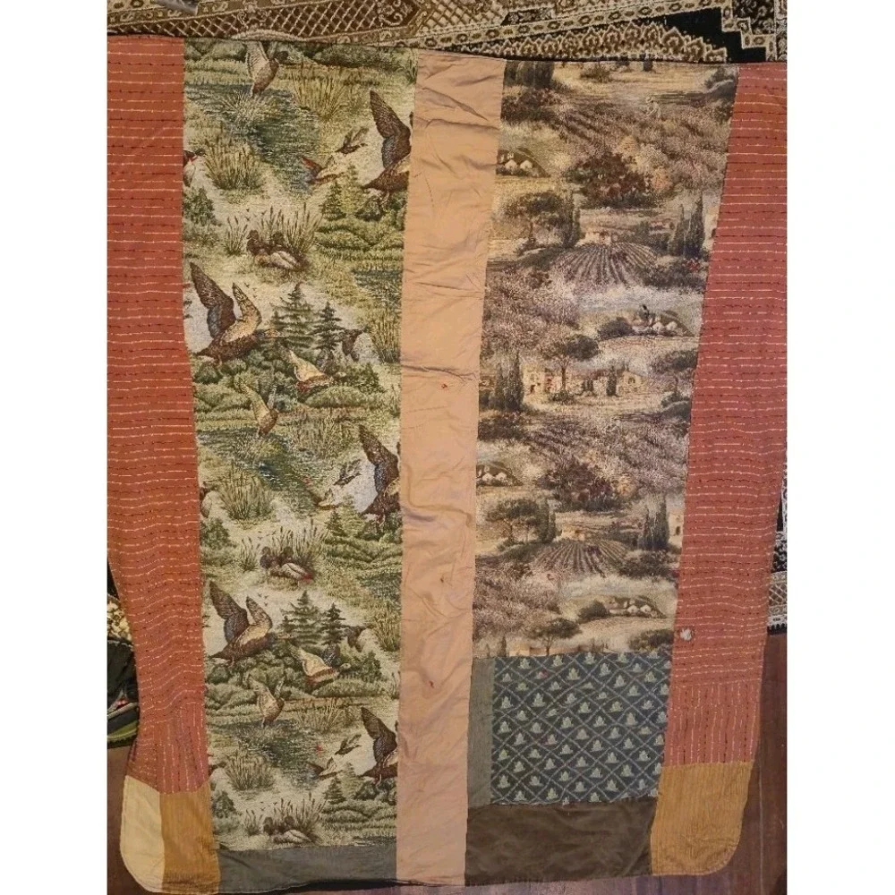 Rustic‎ Hunting Patchwork Quilt Throw 58x76  Cabin Decor READ